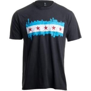 Chicago City Flag Skyline RetroFeel Triblend TShirt For Men Or Women